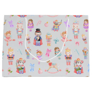 Grand Sac Cadeau Nutcracker Motif de Noël