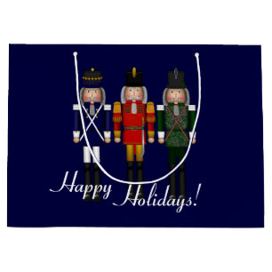Grand Sac Cadeau Nutcracker Trio, Blue-GIFT BAG L