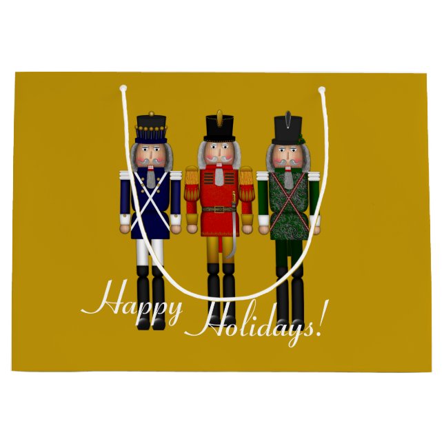 Grand Sac Cadeau Nutcracker Trio, Gold GIFT BAG L (Devant)