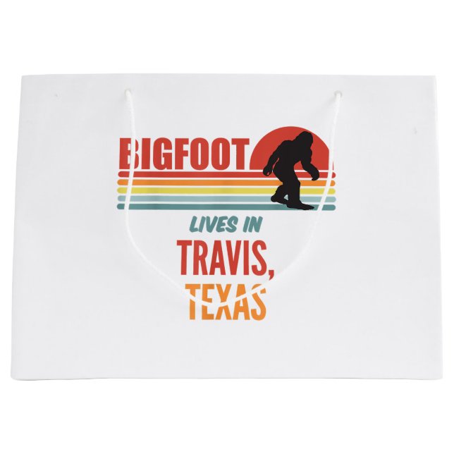 Grand Sac Cadeau Observation de Bigfoot à Travis Texas  (Devant)