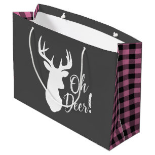 Grand Sac Cadeau Oh Deer Baby shower rose