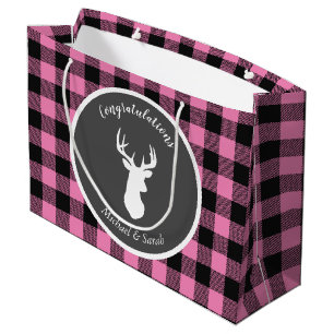 Grand Sac Cadeau Oh Deer Baby shower rose