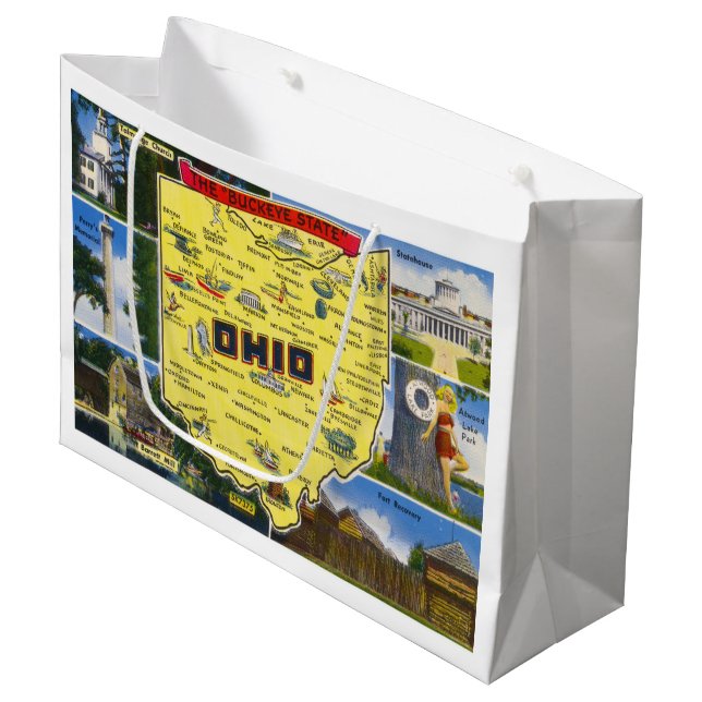Grand Sac Cadeau Ohio Le Buckeye State vintage (Devant Angle)