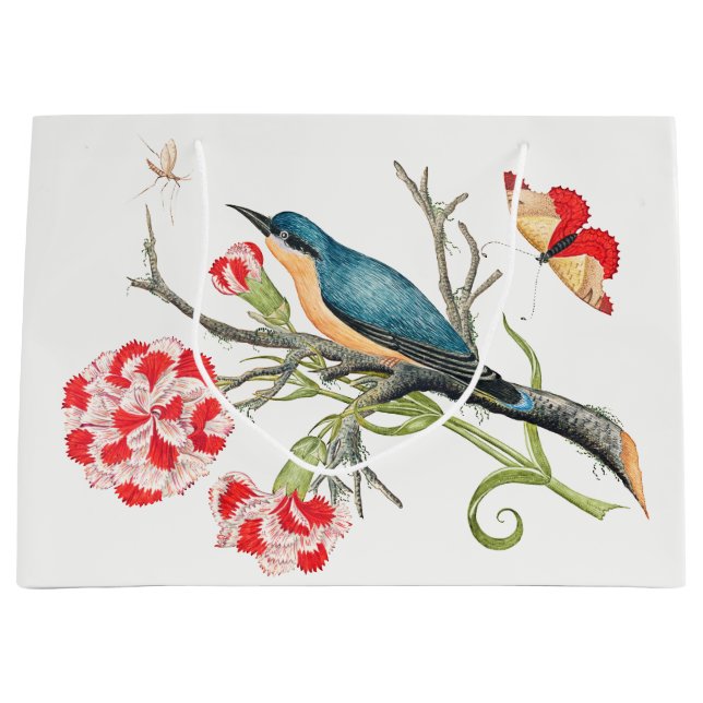 Grand Sac Cadeau Oiseau sur une branche d'arbre (Devant)