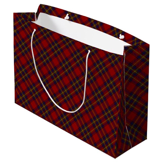 Grand Sac Cadeau Oliver tartan rouge jaune bleu plaid (Dos Angle)