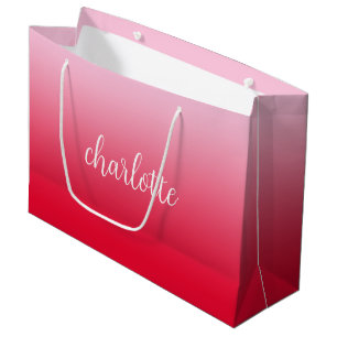 Grand Sac Cadeau Ombre rose à rouge
