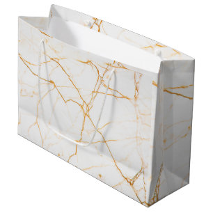 Grand Sac Cadeau Or et marbre