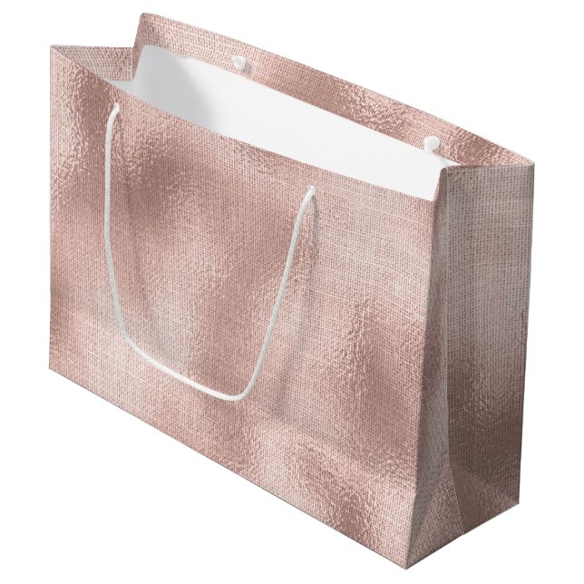 Grand Sac Cadeau Or Rose rose (Devant Angle)