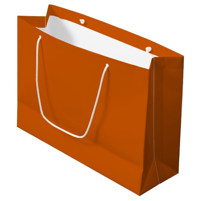 Grand Sac Cadeau Orange brûlé (couleur solide) (Devant Angle)