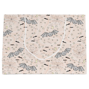 Grand Sac Cadeau Orange chauves-souris Éffrayant homme neutre