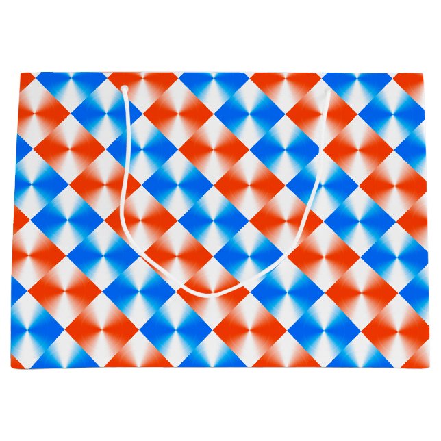 Grand Sac Cadeau orange et bleu (Devant)