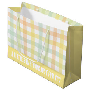 Grand Sac Cadeau Orange Vert Jaune Bleu Pastel Moderne En vichy