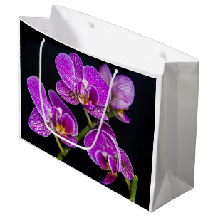 Grand Sac Cadeau Orchidée violette