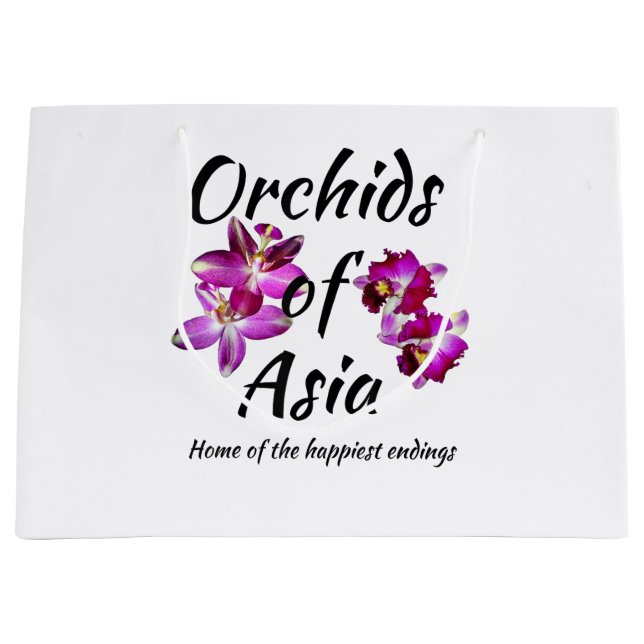 Grand Sac Cadeau Orchidées d'Asie (Devant)