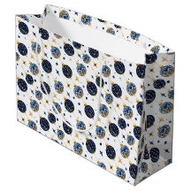 Ornements d'arbre minimalistes, bleu foncé, or