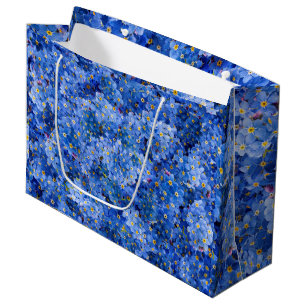 Grand Sac Cadeau Oublie-moi pas Motif de fleurs