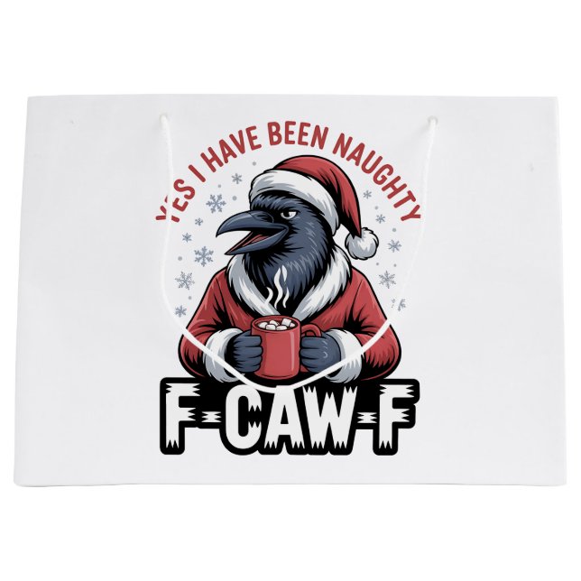 Grand Sac Cadeau Oui, J'Ai Été Mauvais Fou Fou-Fou Noël Drôle (Devant)