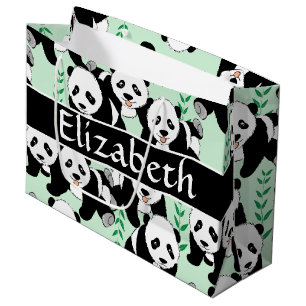 Grand Sac Cadeau Ours panda graphiques pour personnaliser