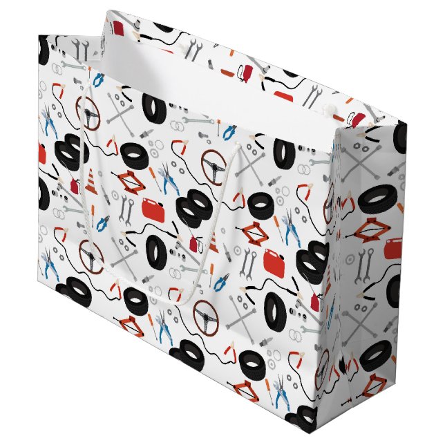 Grand Sac Cadeau Outils Automobile Mécanique (Devant Angle)