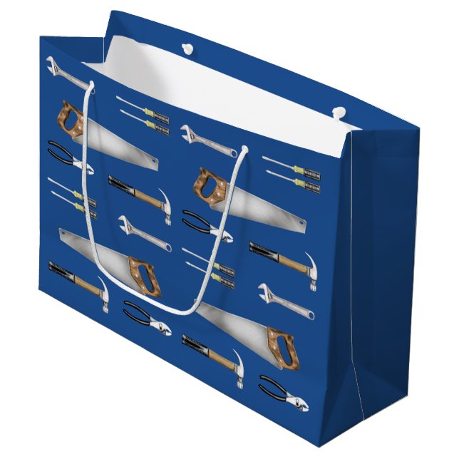 Grand Sac Cadeau Outils de bricoleur (Devant Angle)