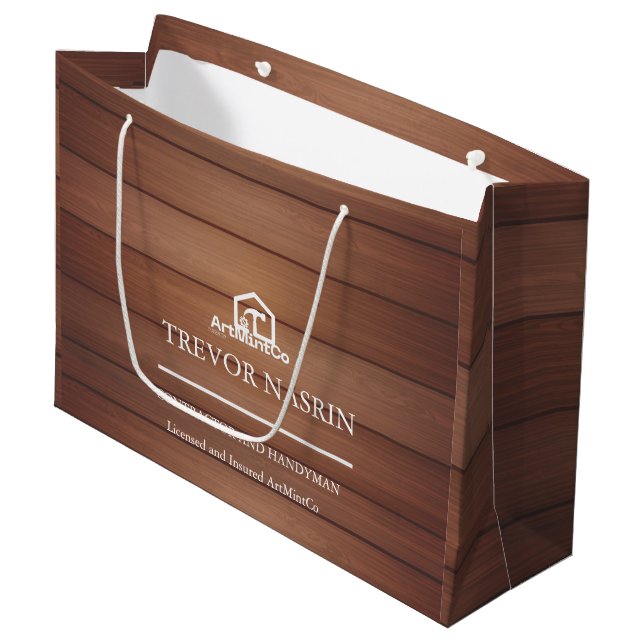 Grand Sac Cadeau Outils de menuisier bricoleur de construction mode (Devant Angle)