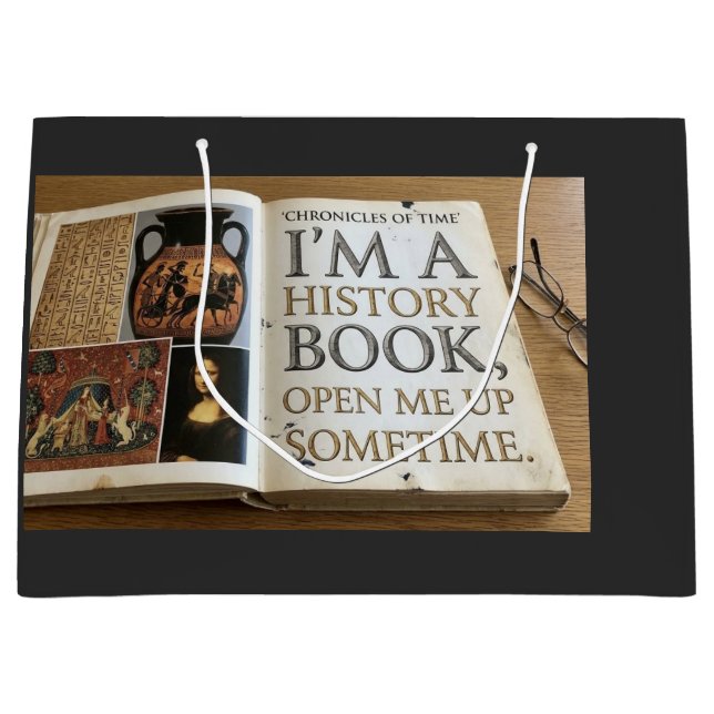 Grand Sac Cadeau Ouverture du livre d'histoire  (Devant)