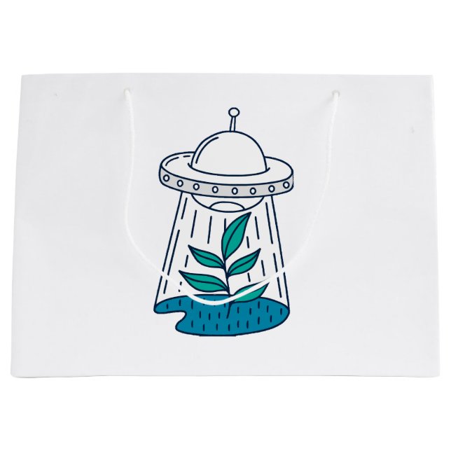 Grand Sac Cadeau OVNI Aliens (Devant)