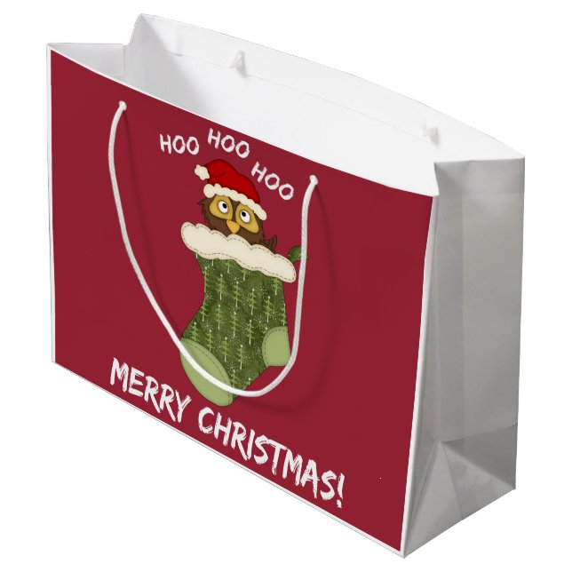 Grand Sac Cadeau OwlHooHooChristmas (Dos Angle)