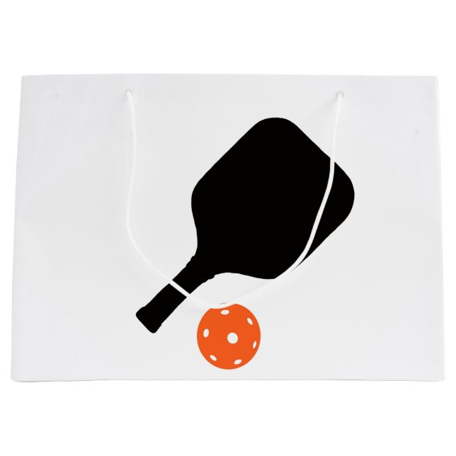 Grand Sac Cadeau Pagaie de Pickleball & pickleball orange (Devant)