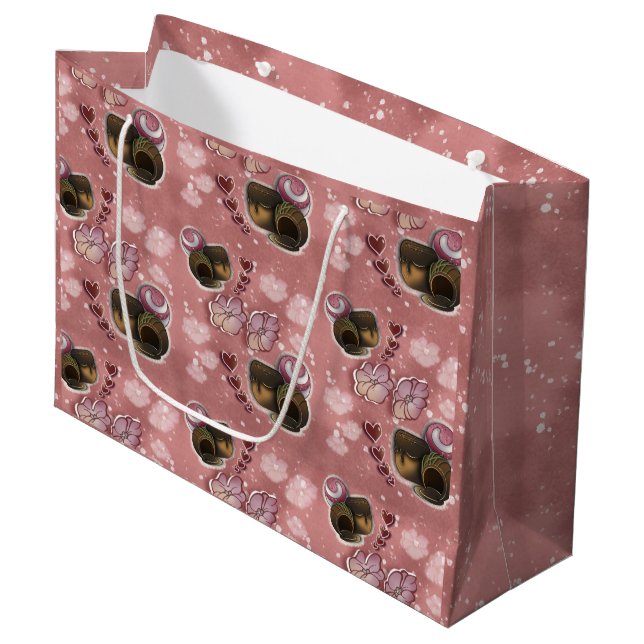 Grand Sac Cadeau Paillettes de truffe (Devant Angle)