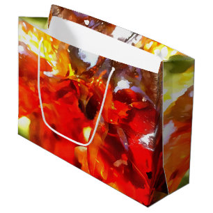 Grand Sac Cadeau Painti Abstrait Abstrait de l'arbre d'abricot