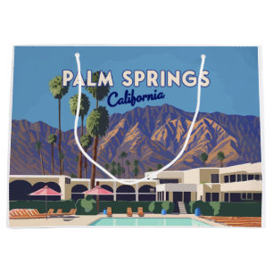 Grand Sac Cadeau Palm Springs California Pool Hotel Trees Retro