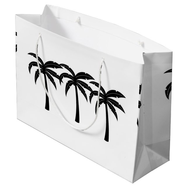 Grand Sac Cadeau Palmiers tropicaux (Dos Angle)