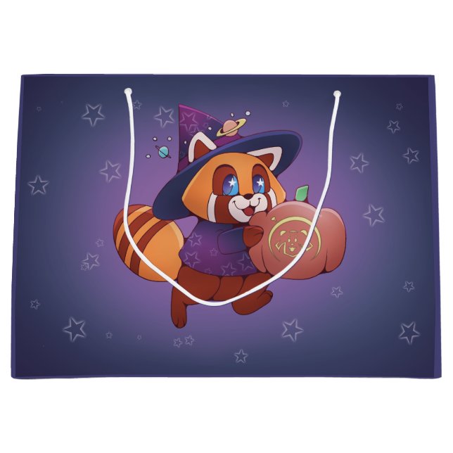 Grand Sac Cadeau Panda espace Halloween (Devant)