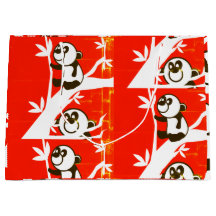 Pandas mignons sur un bambou 