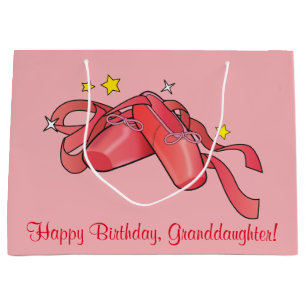 Grand Sac Cadeau Pantoufles de ballet d'anniversaire de