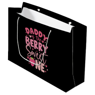 Grand Sac Cadeau Papa Du Berry Sweet One Strawberry Anniversaire