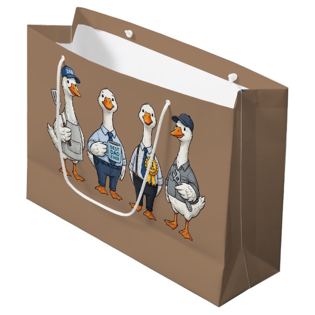 Grand Sac Cadeau Papa Oie  (Devant Angle)