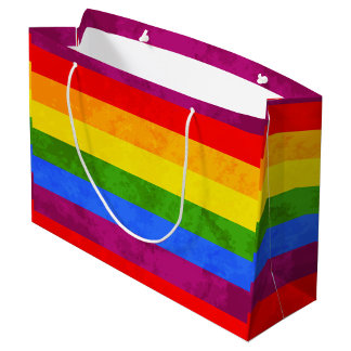 Grand Sac Cadeau Papier d'emballage arc-en-ciel vibrant de fierté