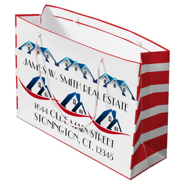 Grand Sac Cadeau Papier immobilier Fourre-tout (Dos Angle)