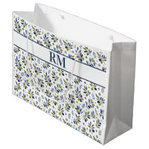 Papier Monogramme à Motif d'Olive de Campagne Fran