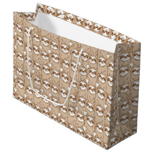 Grand Sac Cadeau Paresses et motif de café