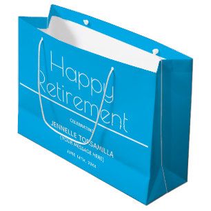 Grand Sac Cadeau Parti de retraite bleu