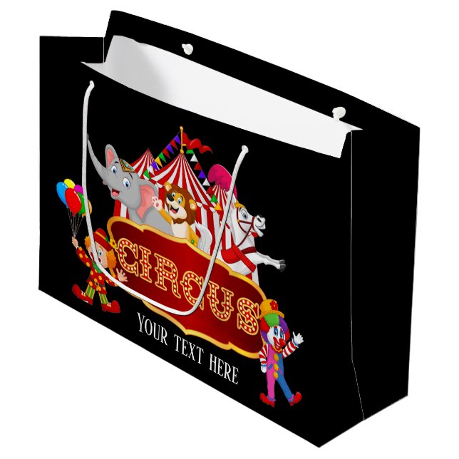 Grand Sac Cadeau partie des amateurs de cirque mignon ajouter du te (Devant Angle)