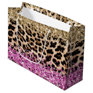 Grand Sac Cadeau Parties scintillant brillante Leopard Poster de an