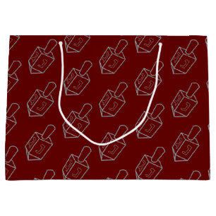 Grand Sac Cadeau Parties scintillant Dreidel Hanoukka