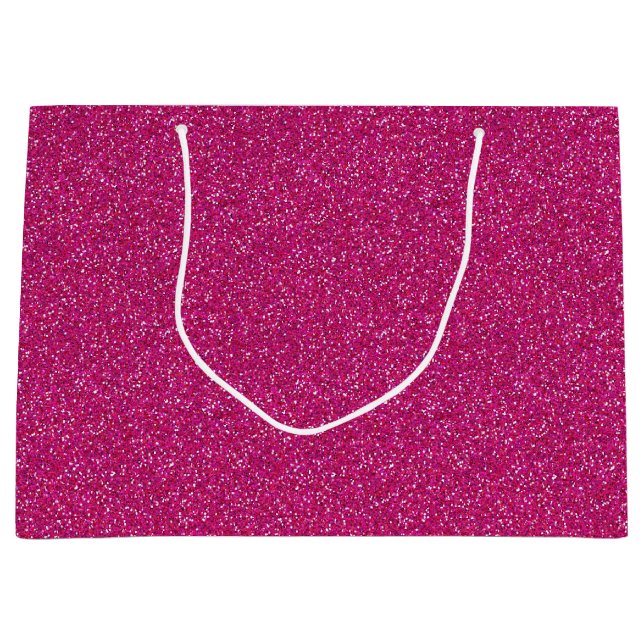 Grand Sac Cadeau Parties scintillant Profond rose étincelle Grand s (Devant)