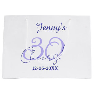 Grand Sac Cadeau Pastel félicitations 30ème anniversaire violet élé
