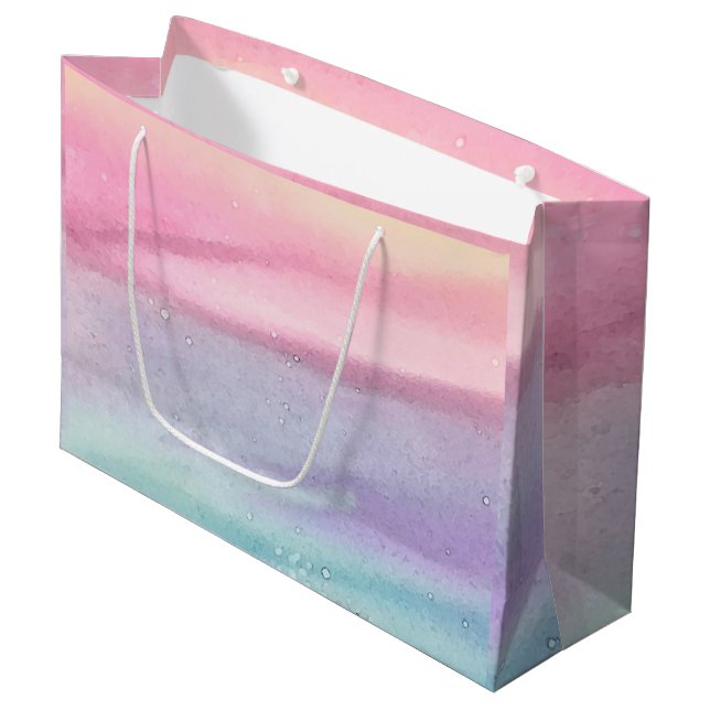 Grand Sac Cadeau Pastel moderne rose (Devant Angle)