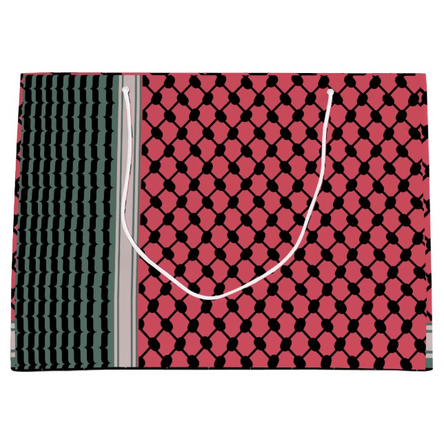 Grand Sac Cadeau Pastèque palestinienne Hatta Keffiyeh Kufiya Folk (Devant)